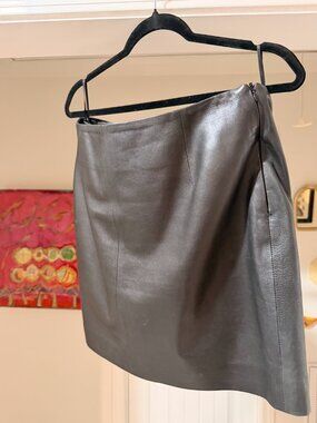 Black Designers Remix Collection By Charlotte Eskildsen Leather Skirt, size 40.